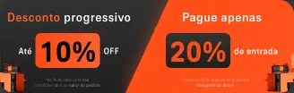 Desconto progressivo: pague apenas 20% antecipadamente e 80% na chegada